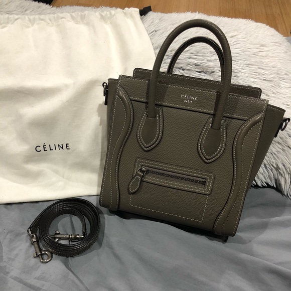 Celine Handbags - Céline Nano Luggage in Souris